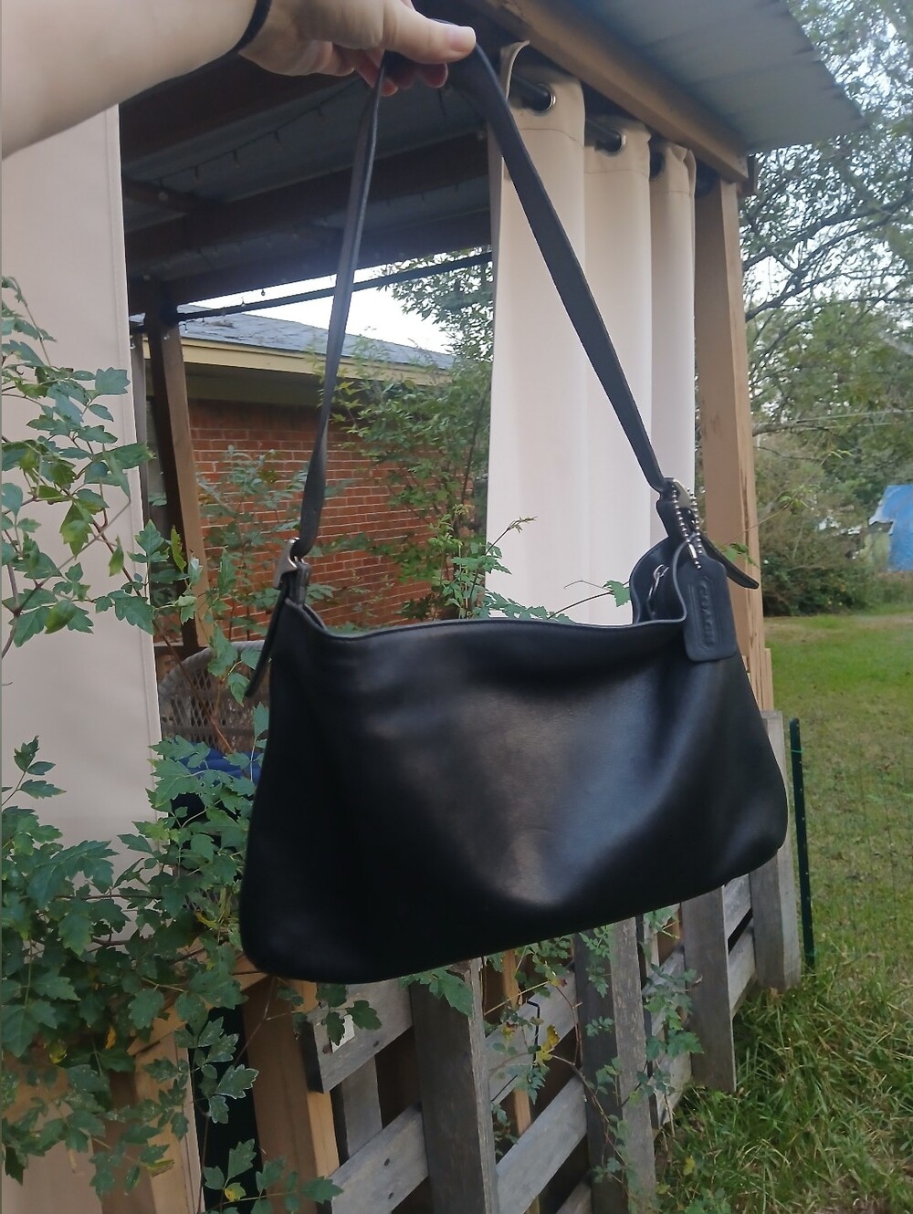 Coach Vintage Black Leather Shoulder Bag